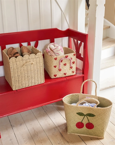 Rice - Stor Raffia Taske - Natur - Big Cherry Design